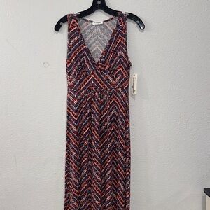 Loveappella Zigzag Maxi Dress - Red and Black